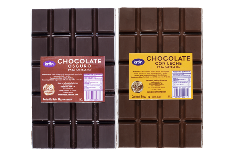 Barras de chocolate y cobertura de chocolate